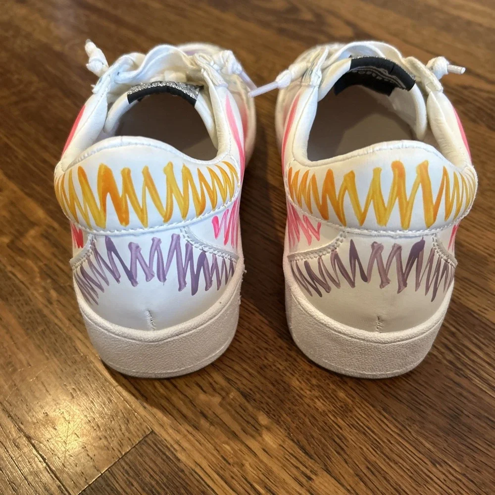 Women's Vintage Havana Multi Swirl colorful Leather low top Sneakers Size 6M